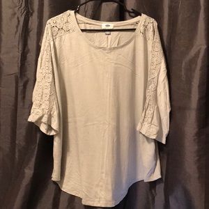 Lace inset tee, 2x